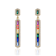 Multi-Color CZ Linear Drop Earrings In 14K Gold Over Sterling Silver