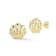 Rachel Zoe CZ Shell Stud Earrings in 14K Gold Over Sterling Silver