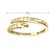 Emerald Color CZ Serpent Bypass Cuff Bracelet In 14K Gold Over Brass