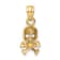 14k Yellow Gold Skull and Cross Bones Pendant