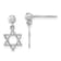 Rhodium Over 14K White Gold Polished Star of David Dangle Earrings