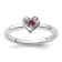 Sterling Silver Stackable Expressions Lab Created Ruby Heart Ring 0.08ctw