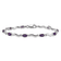 Rhodium Over 14k White Gold Diamond and Amethyst Bracelet
