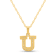 White Diamond Accent 10k Yellow Gold U Initial Pendant With 18” Rope Chain