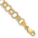 14k Yellow Gold 8mm Textured Solid Triple Link Charm Bracelet