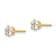 14K Yellow Gold Cubic Zirconia Stud Post Earrings