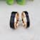 STEPHEN Rose Gold Plated Black Titanium Flat Brushed Wedding Ring With
Beveled Polished Edges 8mm