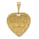 14k Yellow Gold Brushed and Textured Reversible For My Mom Heart Pendant