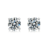 White Moissanite Sterling Silver Solitaire Minimalist Stud Earrings
