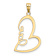 14k Yellow Gold Polished Love Heart Pendant