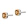 Rhodium Over Sterling Silver with 14k Accent Citrine Square Stud Earrings