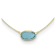 14K Yellow Gold Diamond and Blue Topaz Wire 18 Inch Necklace