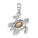 Rhodium Over Sterling Silver Crystal Turtle Pendant