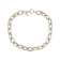 Two-Tone Rolo Link Bracelet In Solid 14K Yellow And White Gold 7mm