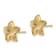 14K Yellow Gold Polished and Textured 10.95mm Plumeria Stud Earrings