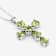 Green Peridot Rhodium Over Sterling Silver Cross Pendant With Chain
