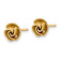 14k Yellow Gold Satin Finish and Diamond-Cut 7.5mm Rose Stud Earrings