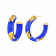 14K Yellow Gold Over Sterling Silver Small Gold Leaf Acrylic Hoops in
Royal Blue