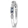Blue Sapphire and Diamond 10K White Gold Semi Eternity Ring 0.14ctw