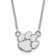 Rhodium Over Sterling Silver LogoArt Clemson University Tiger Paw Small
Pendant Necklace