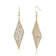 CZ Pave Mesh Dangle Earrings In 14K Gold Over Sterling Silver