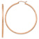 14k Rose Gold Diamond-Cut 2 1/16" Round Tube Hoop Earrings