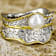 Freshwater Pearl Nature Inspired Two-Tone Ring