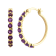 Purple African Amethyst 18k Yellow Gold Over Sterling Silver Hoop Earrings