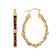 Garnet Beaded Dangle Earrings In 18K Gold Over Sterling Silver 2x3mm