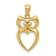 14k Yellow Gold Polished Cut-Out Owl Pendant