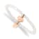 Rose Stainless Steel Polished LOVE Heart Jade Stretch Bracelet