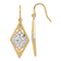 14K Two-tone Gold Diamond Shape Filigree Dangle Earrings