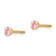 14k Yellow Gold 3mm Pink Cubic Zirconia Stud Earrings
