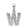 14K White Gold Diamond Letter W Initial with Bail Pendant