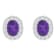 8x6mm Oval Amethyst And White Topaz Accent Rhodium Over Sterling Silver
Halo Stud Earrings