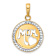 14k Two-tone Gold Diamond-cut MOM Cut-out Heart Pendant