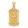 14K Yellow Gold Polished and Textured Dog Tag Cross Pendant