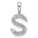 Rhodium Over 14K White Gold Lab Grown Diamond Letter S Initial Pendant