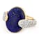 Lapis Lazuli Large Oval And White Zircon Ring In 18K Gold Over Sterling
Silver 1.44ctw