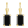 6x4mm Emerald Cut Black Onyx 10k Yellow Gold Drop Earrings