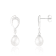 7.5-8mm White Cultured Freshwater Pearl Rhodium Over Sterling Silver Earrings