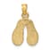 14k Yellow Gold 3D with Multi-Color Enamel Double Flip-Flop Charm