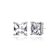 Princess-Cut CZ Stud Earrings In Sterling Silver