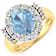 3.73ctw Blue Aquamarine and Diamond 14K Yellow Gold Halo Ring