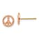 14K Two-tone Gold Polished 8mm Peace Symbol Stud Earrings