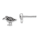 Rhodium Over Sterling Silver Antiqued Sandpiper Post Earrings