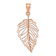 14k Rose Gold Polished Leaf Pendant