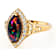 Black Opal Marquise And White Zircon Ring In 18K Gold Over Sterling
Silver 1.17ctw