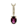 Grape Garnet And White Diamond Pendant Necklace In Solid 10K Yellow Gold 1.22ctw