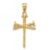 14K Yellow Gold Polished and Textured Nails Cross Pendant